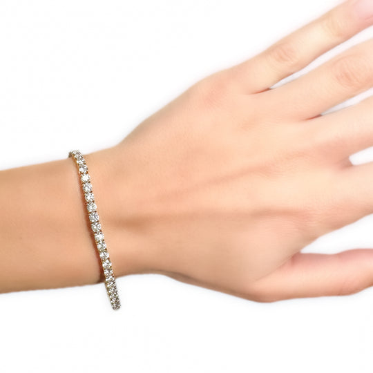 14ct Yellow Gold Diamond Tennis Bracelet