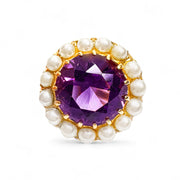 14ct Amethyst & Pearl Ring