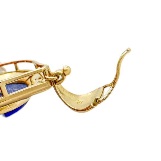 18ct Yellow Gold Lapis Lazuli & Diamond Pendant