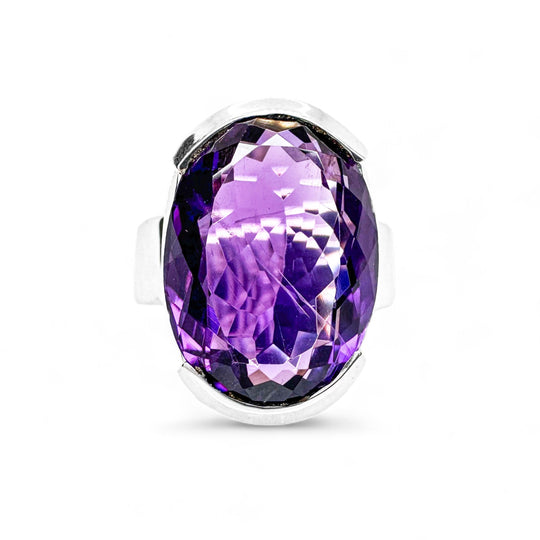 Statement-Ring aus Amethyst-Silber