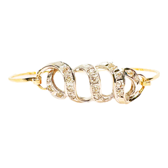 14ct Swirl Diamond Bangle 