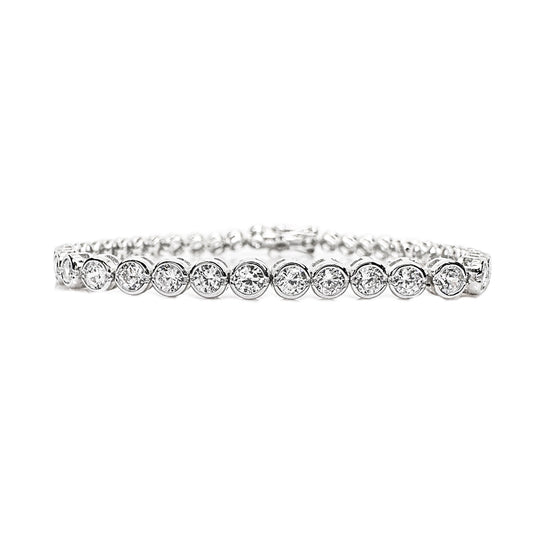 Sterling Silver Brilliant Cut Cubic Zirconia Tennis Bracelet 