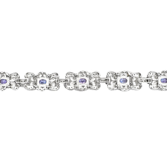 14ct White Gold Tanzanite & Diamond Bracelet 