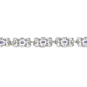 14ct White Gold Tanzanite & Diamond Bracelet 