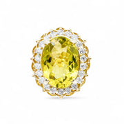 14ct Citrine & Diamond Ring