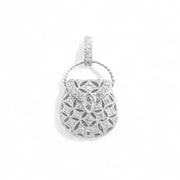 18ct White Gold Diamond Cluster Purse Pendant