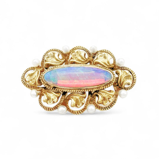 Opal & Pearl Brooch