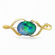 18ct Yellow Gold Opal Brooch