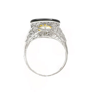 14ct Sapphire & Onyx Vintage Diamond Ring