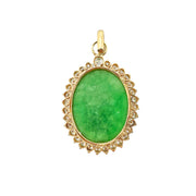 14ct Jade & Cubic Zirconia Pendant