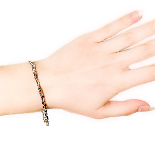 14ct Yellow, White & Rose Gold Bracelet