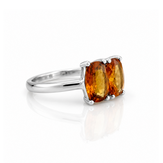 9ct White Gold Garnet Ring