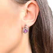 14ct Amethyst & Diamond Earrings