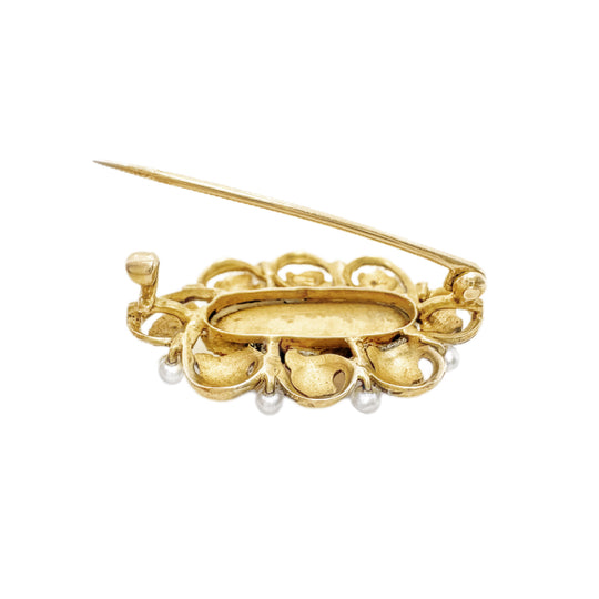 Opal & Pearl Brooch