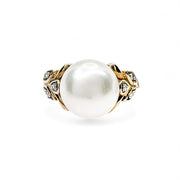 9ct Yellow Gold Diamond & Pearl Ring