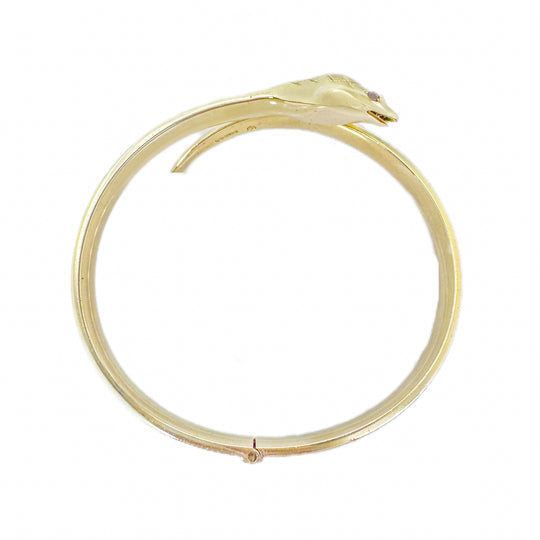 9ct Garnet Snake Bangle