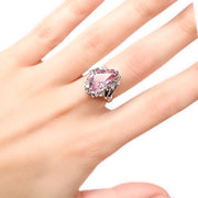 Platinum Triangular Kunzite & Diamond Ring