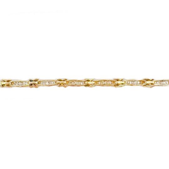 9ct Yellow Gold & Diamond Bracelet
