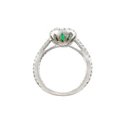 14ct White Gold Emerald & Diamond Ring