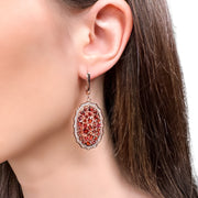 Clustered Garnet Drop Earrings