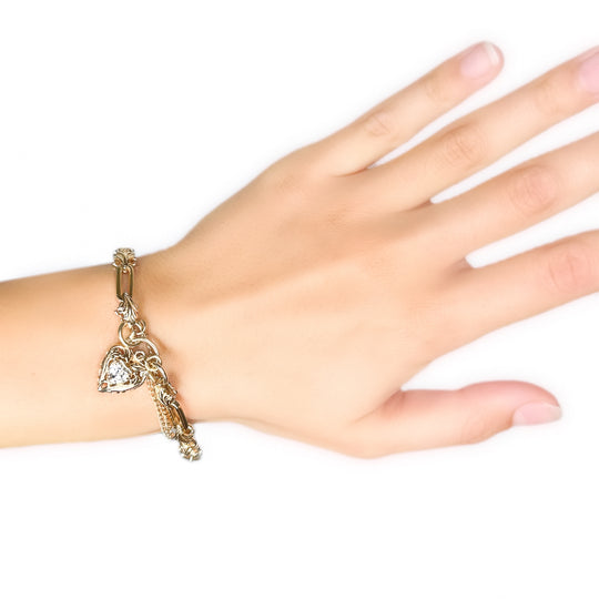 9ct Heart Padlock Bracelet