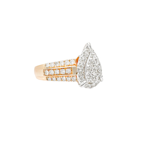 9ct Rose Gold Pear Shape Diamond Ring