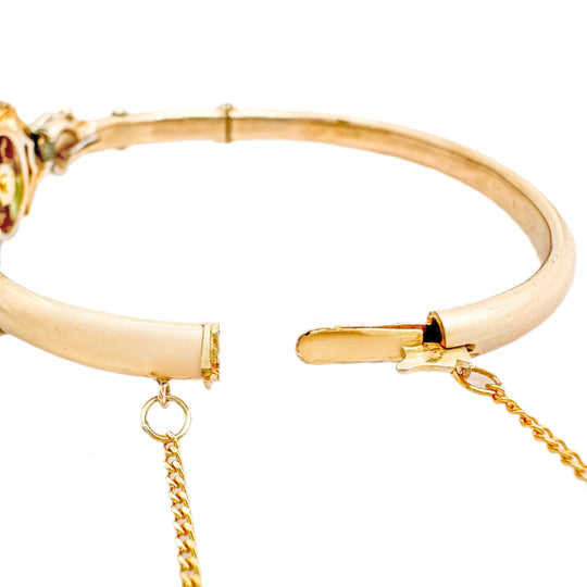 18ct Antique Emerald & Diamond Bangle