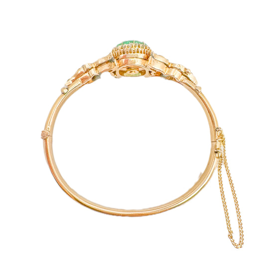 18ct Antique Emerald & Diamond Bangle