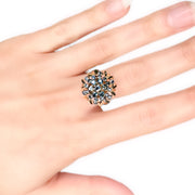 9ct Yellow Gold Sapphire Cluster Ring