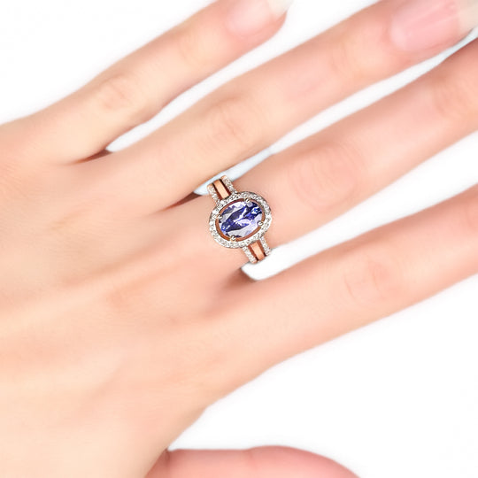 9ct Tanzanite & Diamond Dress Ring