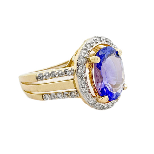 9ct Tanzanite & Diamond Dress Ring