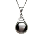 14ct White Gold Black Pearl Pendant