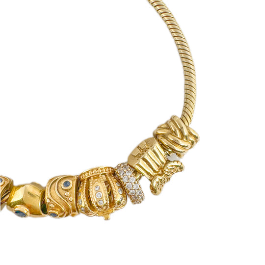 14ct Yellow Gold Pandora Charm Bracelet