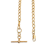 9ct Rose Gold Fob Curb T-Bar Chain