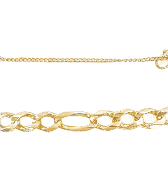 9ct Yellow Gold Figaro Bracelet