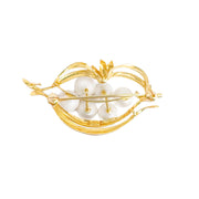 18ct Yellow Gold Vintage Pearl Brooch