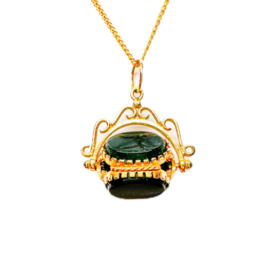 9ct Vintage Spinning Fob Pendant