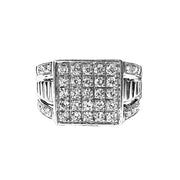 10ct White Gold Diamond Mens Ring