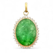 14ct Jade & Cubic Zirconia Pendant