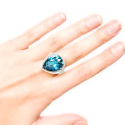 14ct London Blue Topaz & Diamond Ring