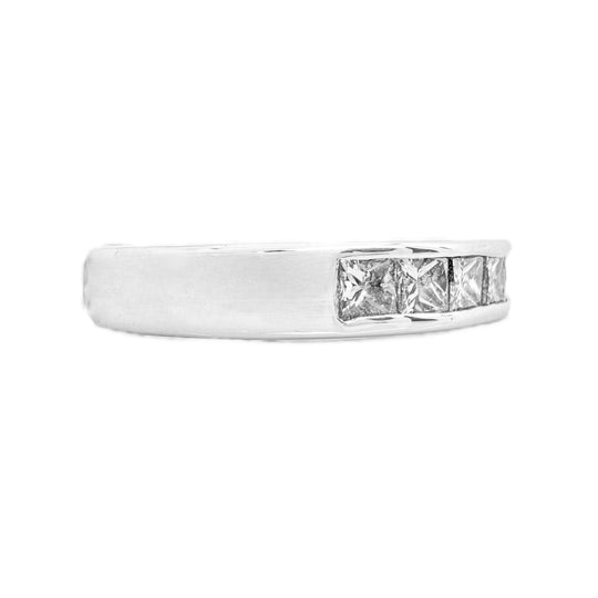 Platinum Princess Cut Diamond Band 