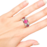 18ct White Gold Ruby & Diamond Ring 