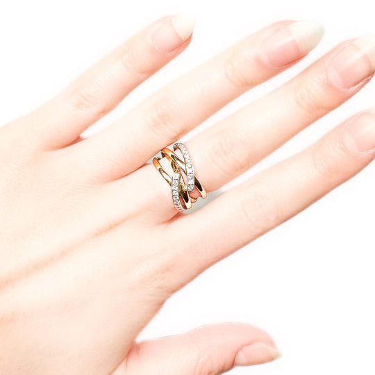 14ct Crossover Diamond Ring