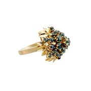 9ct Yellow Gold Sapphire Cluster Ring
