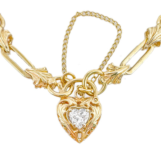 9ct Heart Padlock Bracelet