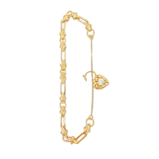 9ct Heart Padlock Bracelet