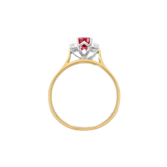 18ct Yellow Gold Red Ruby Ring