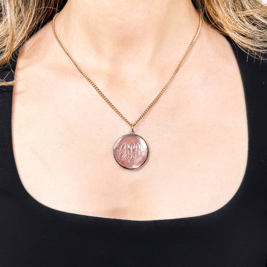 9ct Rose Gold Engraved Victorian Locket