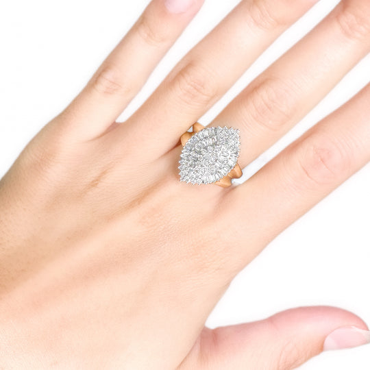 9ct Diamond Cluster Dress Ring
