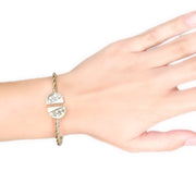 18ct Yellow Gold CZ Bangle